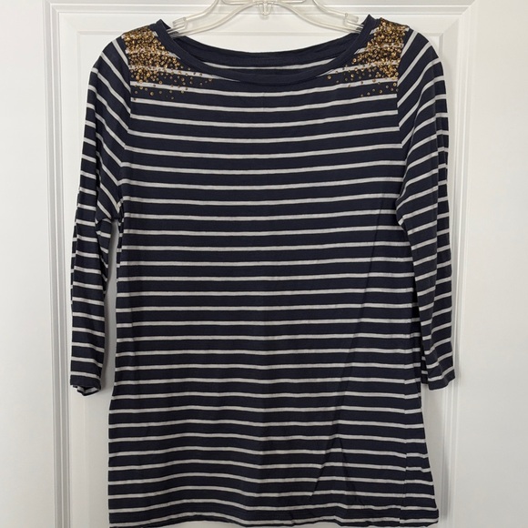 Merona Tops - Merona Blue and White Striped Cotton Tee